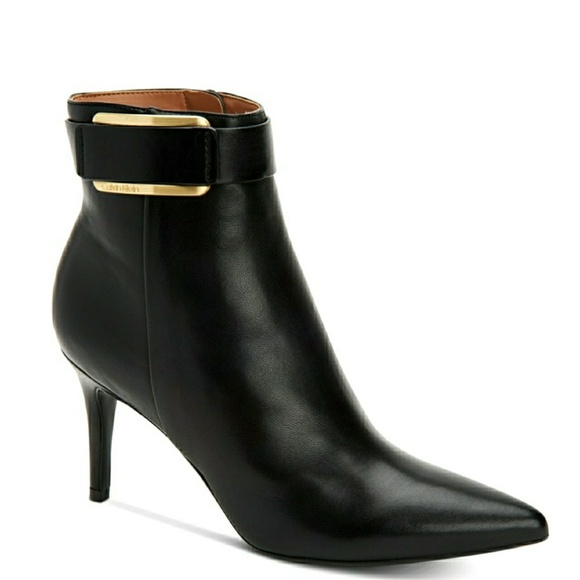 Calvin Klein Shoes - 🆕️Calvin Klein Gold Hardware Leather Booties